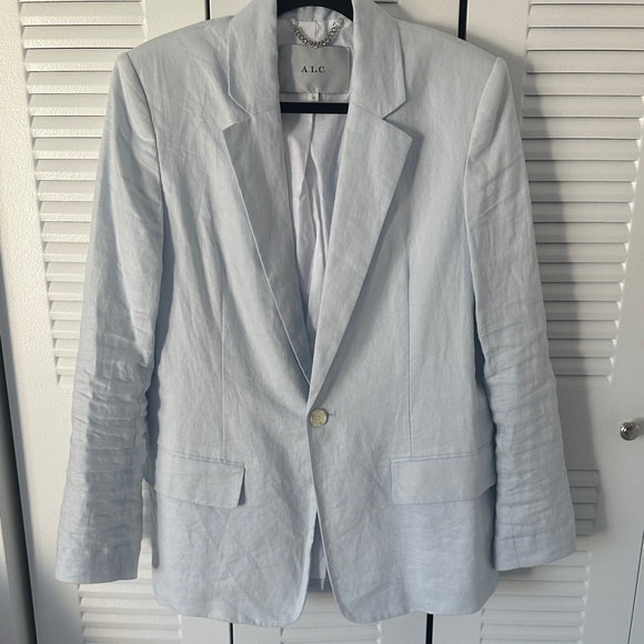 A.L.C. Arlo II Linen-Blend Jacket - Light Blue - Picture 5 of 11